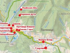 Карта-схема отелей в Буковеле