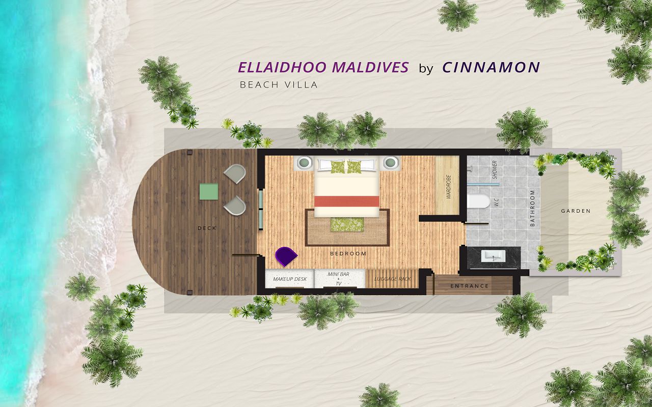 BEACH BUNGALOW - colored floor plan - REVISED 25.12.2019