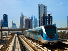 Dubai, Skyline and Dubai Metro